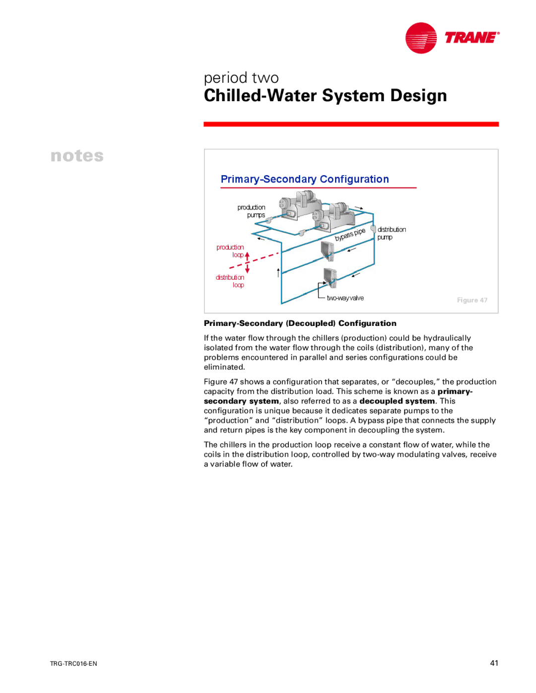 Trane TRG-TRC016-EN manual Primary-Secondary Configuration, Primary-Secondary Decoupled Configuration 