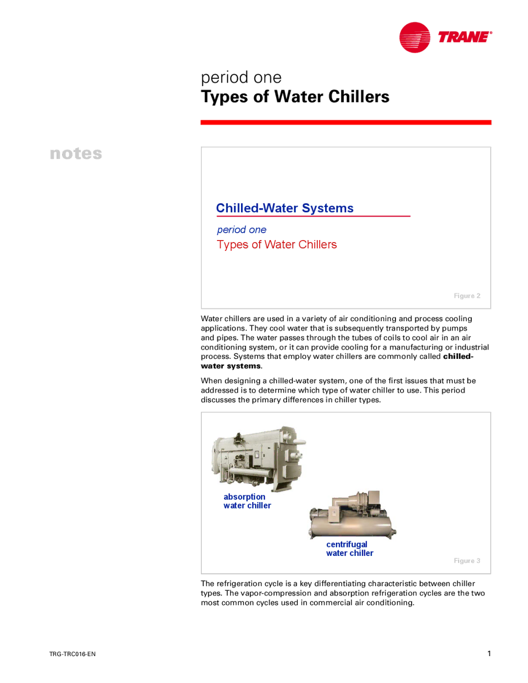 Trane TRG-TRC016-EN manual Types of Water Chillers, Water systems 