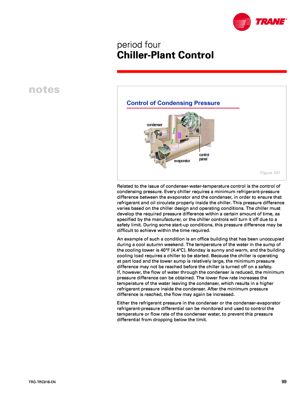 Trane TRG-TRC016-EN manual Control of Condensing Pressure, Chiller-PlantControl, period four 