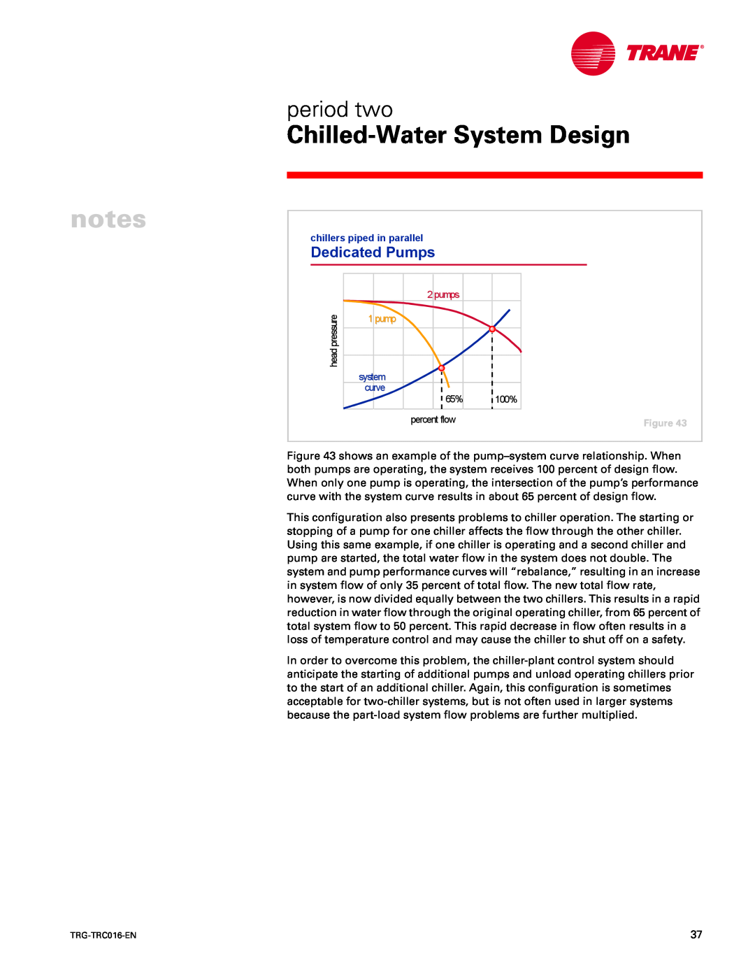 Trane TRG-TRC016-EN manual notes, Chilled-WaterSystem Design, period two, Dedicated Pumps 