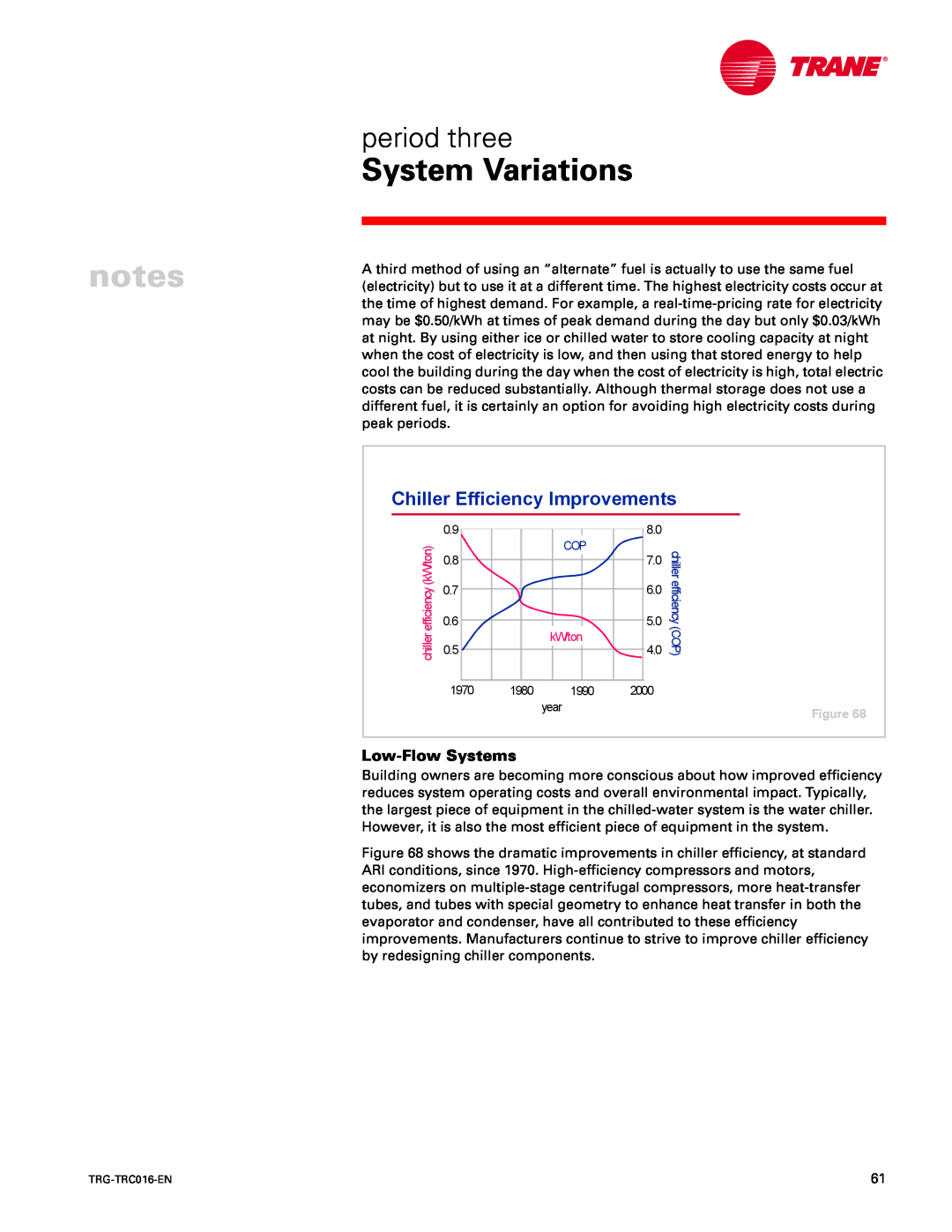 Trane TRG-TRC016-EN manual Chiller Efficiency Improvements, System Variations, period three, Low-FlowSystems 