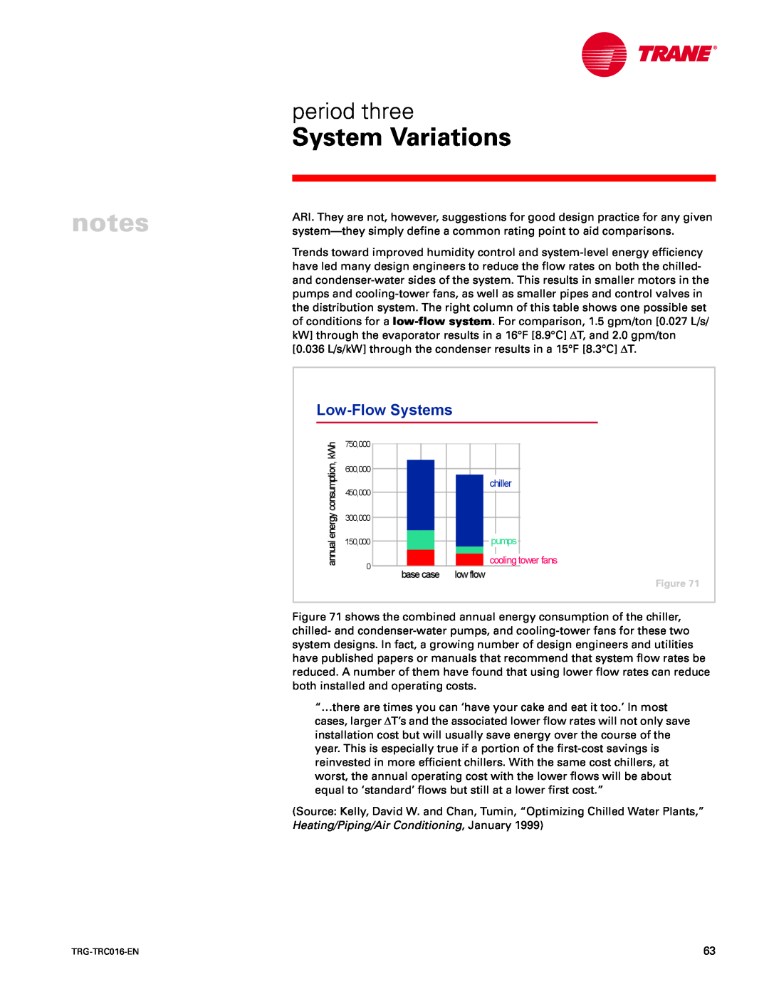 Trane TRG-TRC016-EN manual Low-FlowSystems, notes, System Variations, period three 
