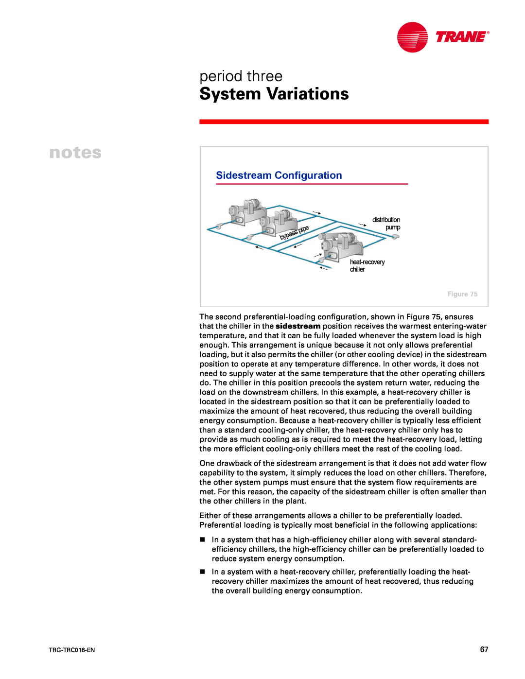 Trane TRG-TRC016-EN manual Sidestream Configuration, notes, System Variations, period three 