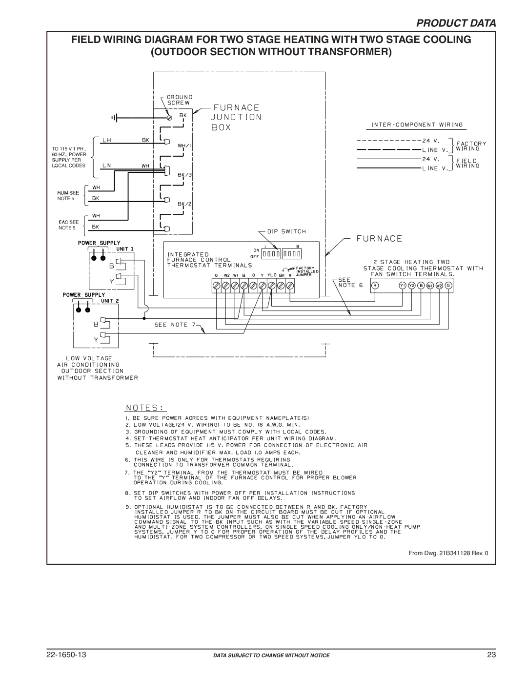 Trane TUD2C080A9V4VB, TUD2D140A9V5VB, TUD2D120A9V5VB, TUD2C100B9V5VB, TUD2B100A9V3VB, TUD2B080A9V3VB manual From Dwg B341128 Rev 