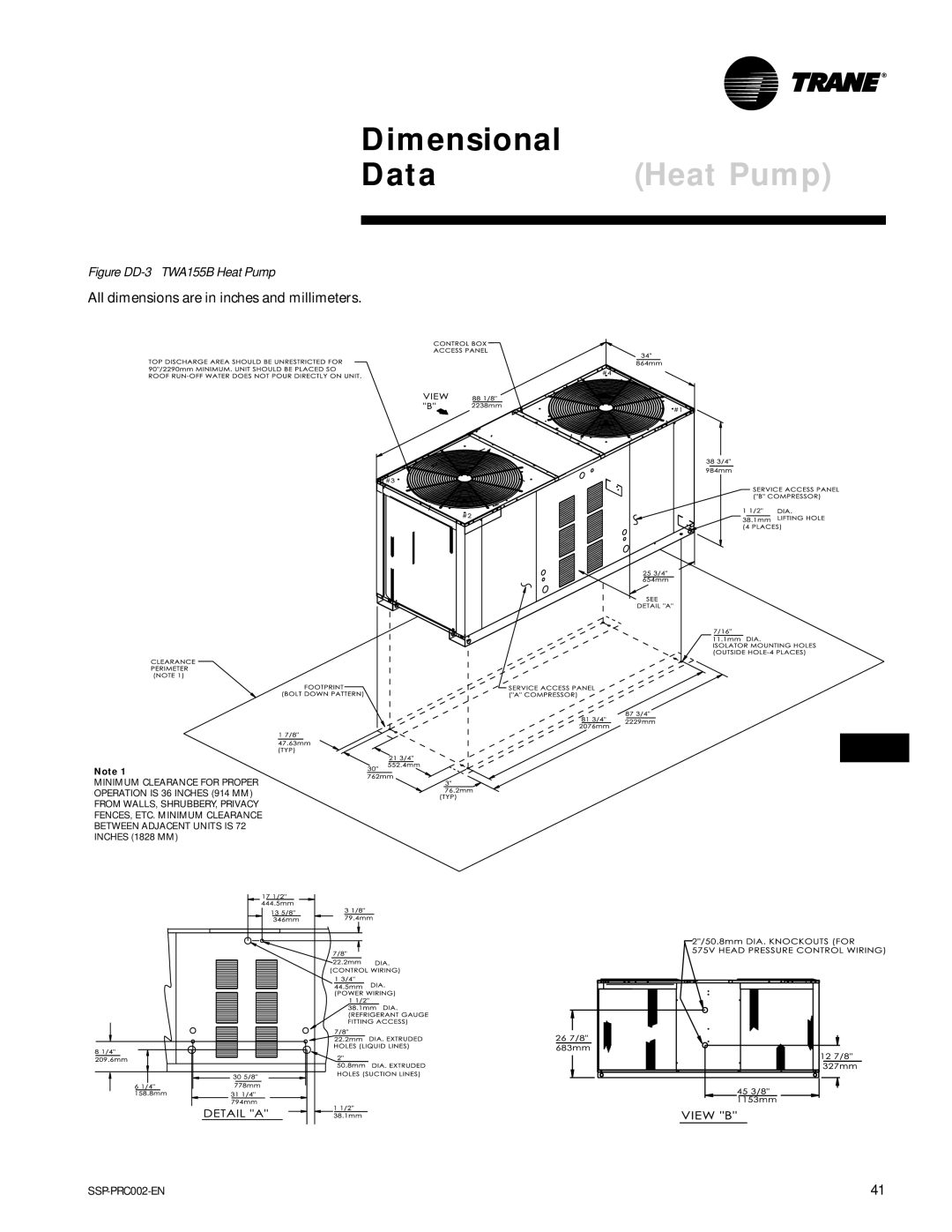 Trane TWE200B, TWA075A, TWA200B, TWE050A manual Figure DD-3 TWA155B Heat Pump 