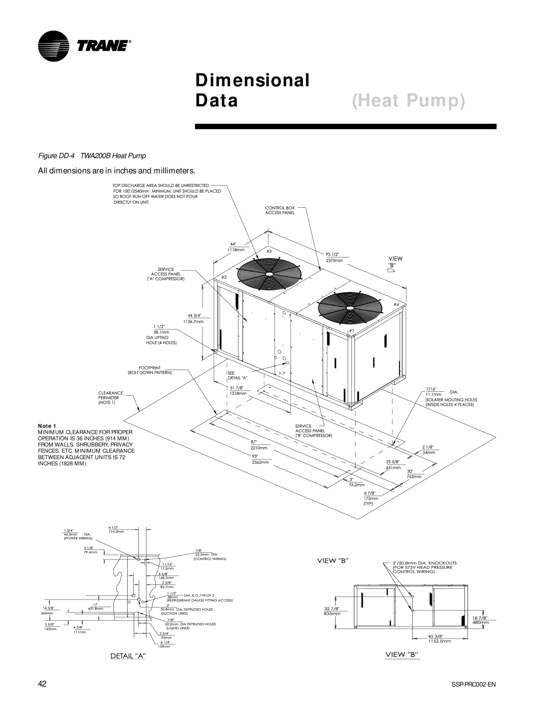 Trane TWA075A, TWE200B, TWE050A manual Figure DD-4 TWA200B Heat Pump 