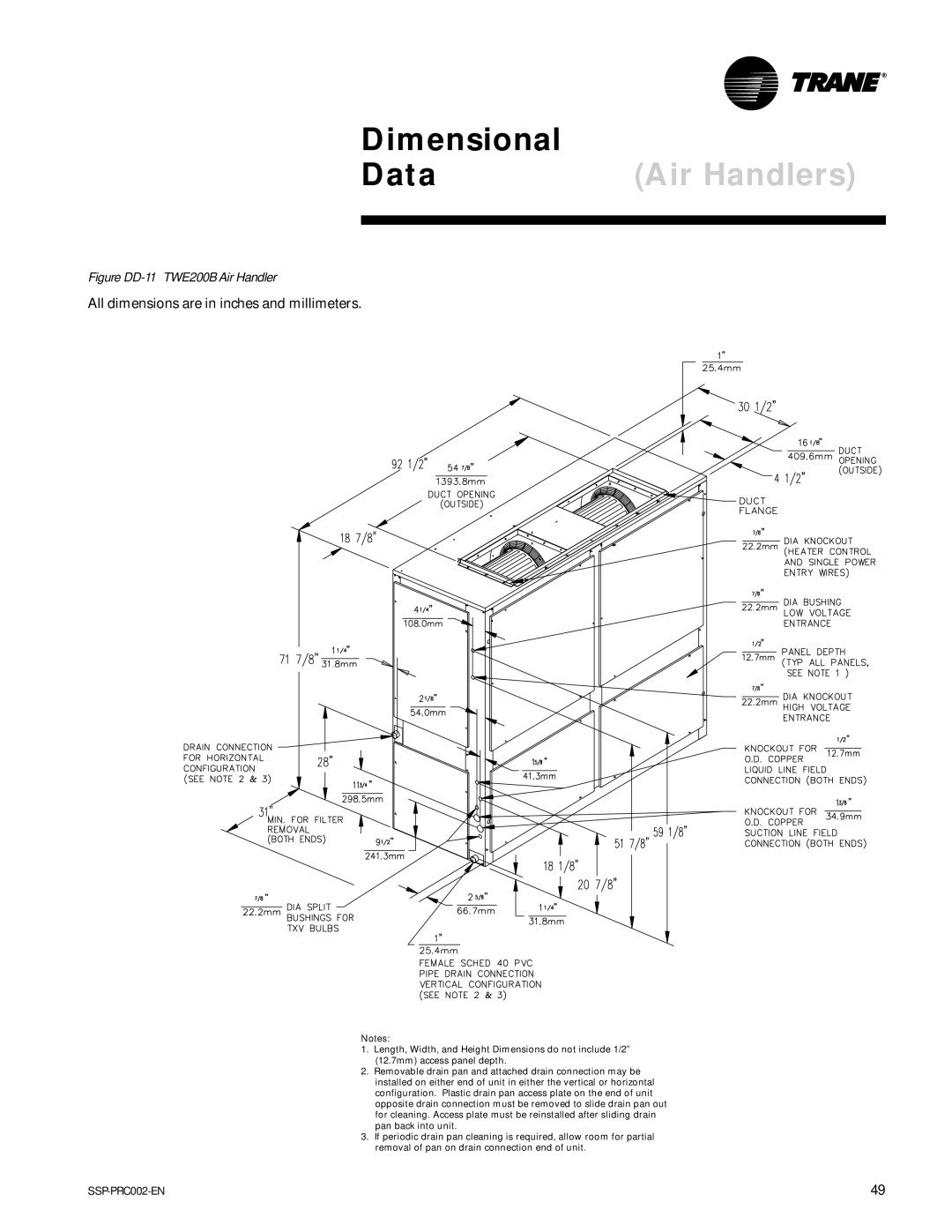 Trane TWA075A, TWA200B, TWE050A manual Figure DD-11 -TWE200B Air Handler 