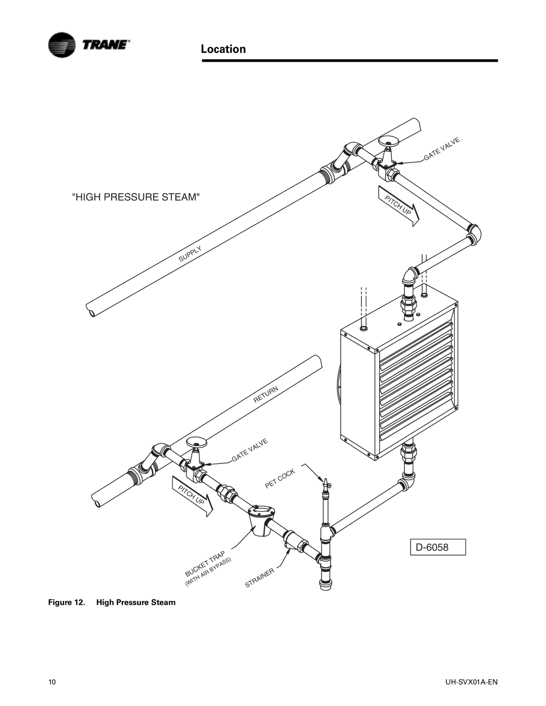 Trane UH-SVX01A-EN manual High Pressure Steam 