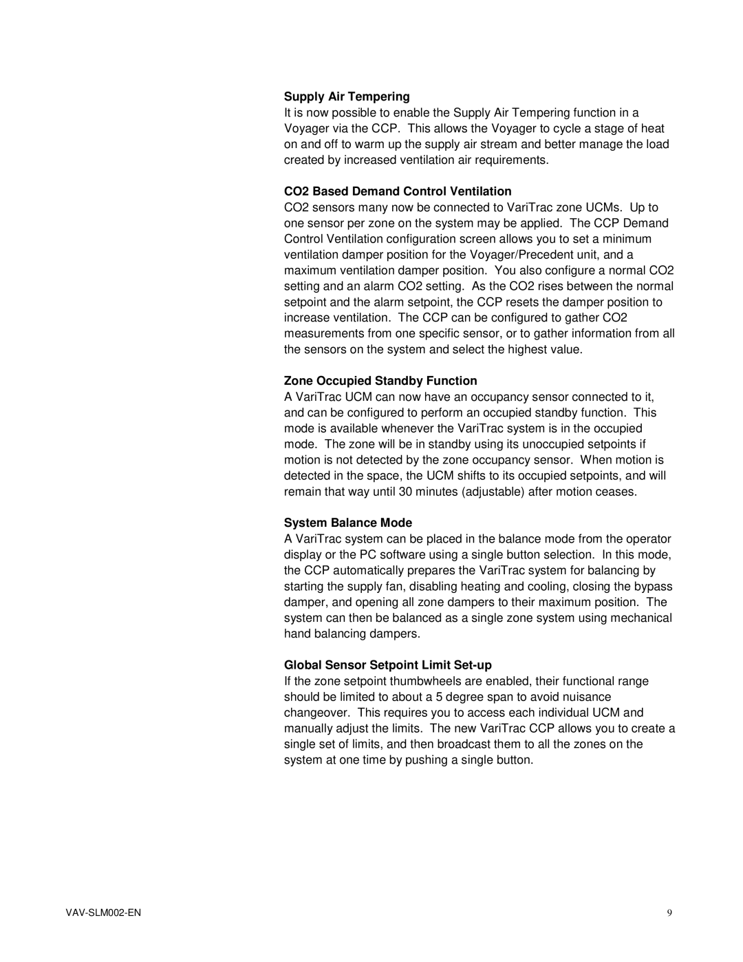 Trane VariTrac Changeover-Bypass VAV Systems, VAV-SLM002-EN manual Supply Air Tempering 