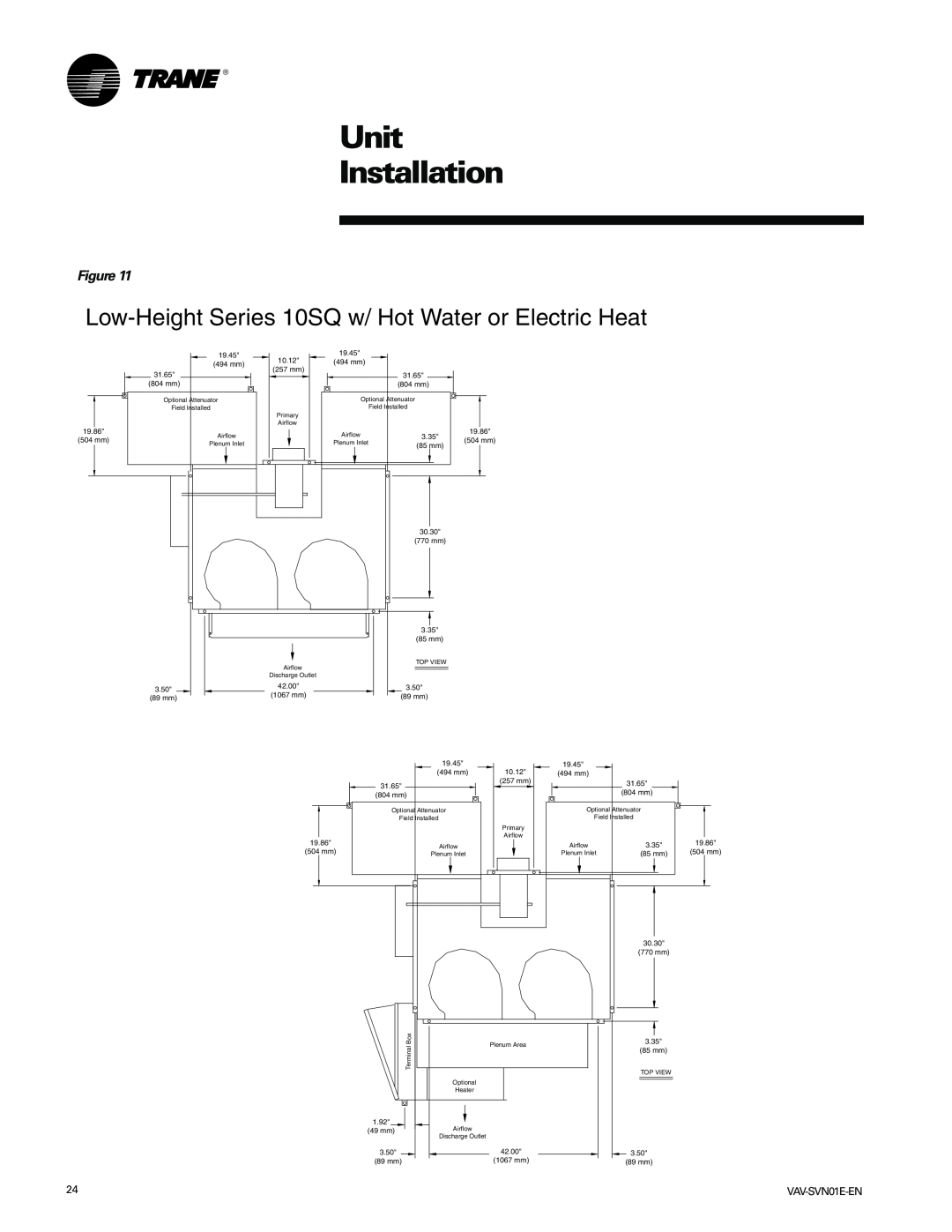 Trane VAV-SVN01E-EN, Trane manual Unit Installation, 19.45 
