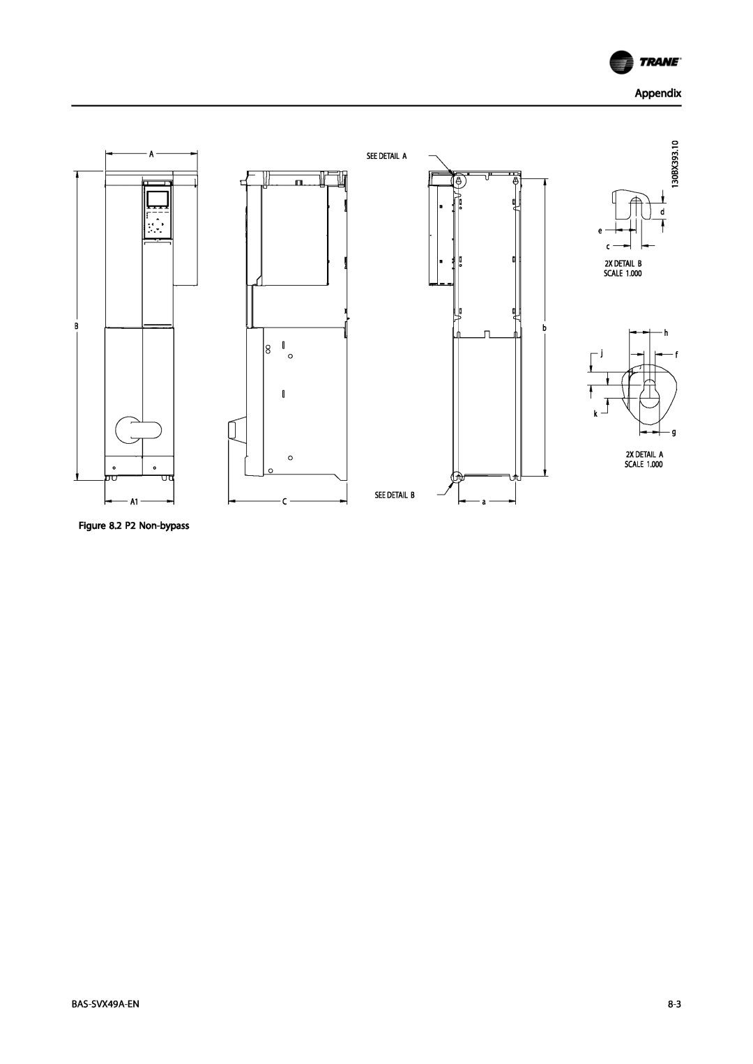 Trane Vertical Bypass/Non Bypass Panel, TR200 specifications Appendix, 2 P2 Non-bypass, BAS-SVX49A-EN 