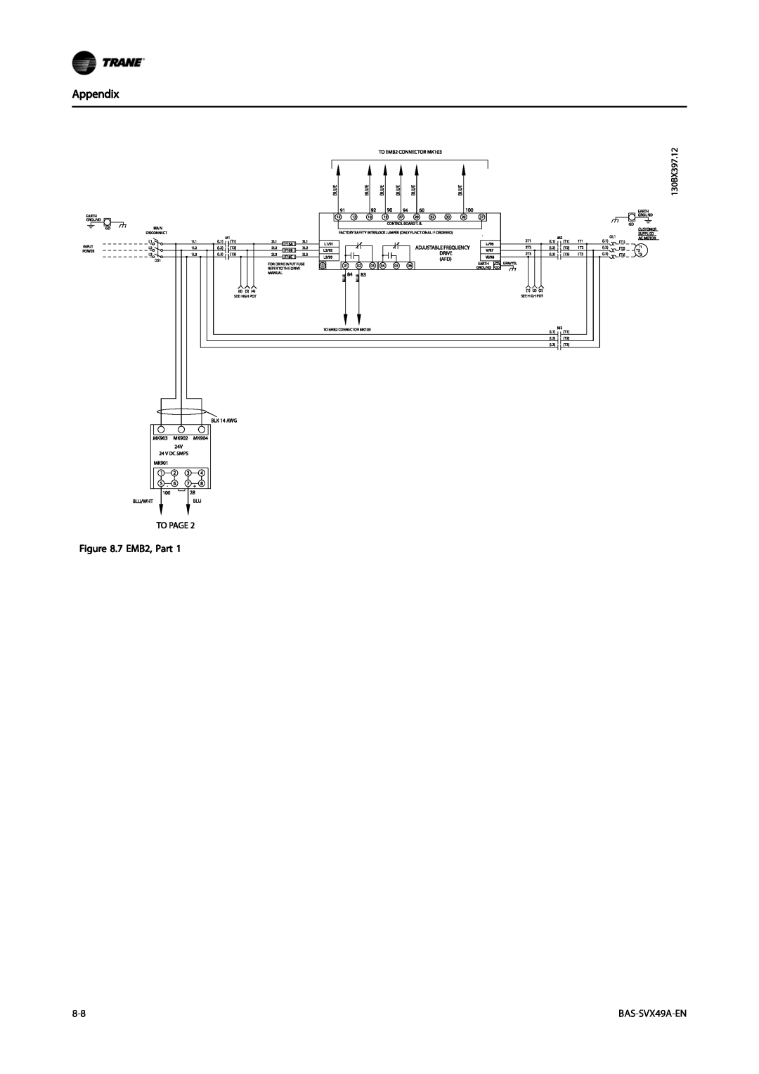 Trane TR200, Vertical Bypass/Non Bypass Panel specifications Appendix, 7 EMB2, Part, BAS-SVX49A-EN 