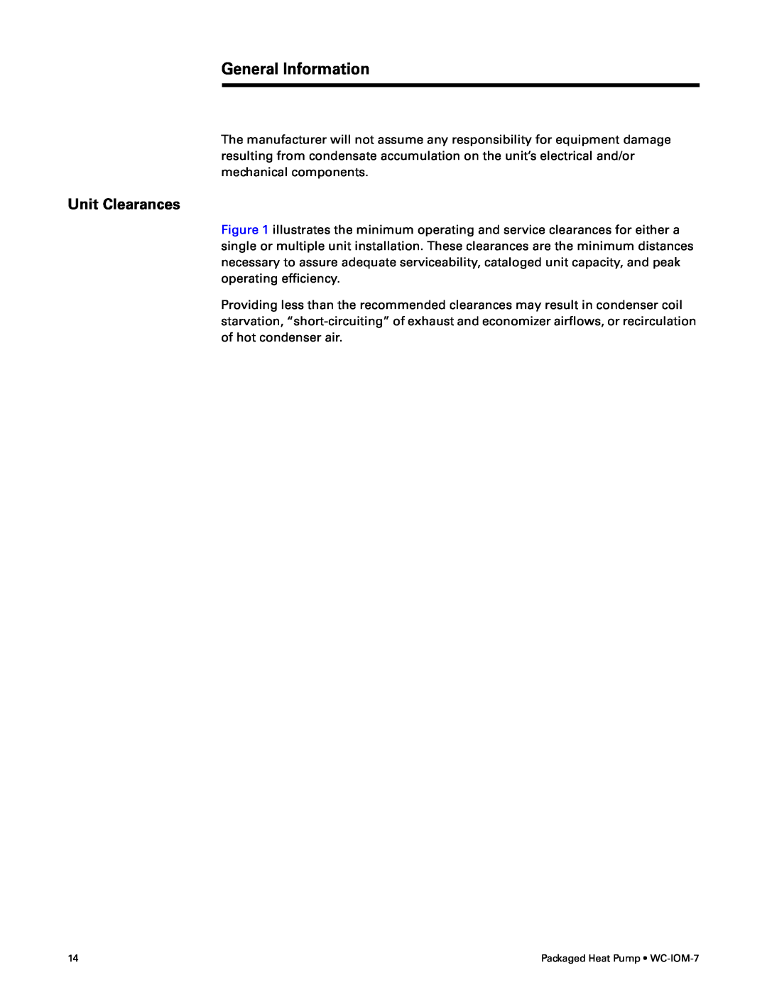 Trane WC-IOM-7 manual Unit Clearances, General Information 