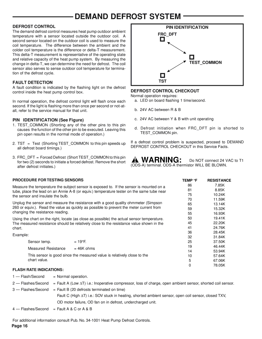 Trane WCY060G1, WCY042G1, WCY048G1, WCY036G1, WCY030G1, WCY024G1 manual Demand Defrost System, Defrost Control, Fault Detection 