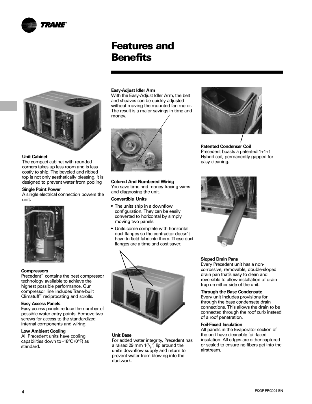 Trane WSC060-120 manual Features and Benefits 