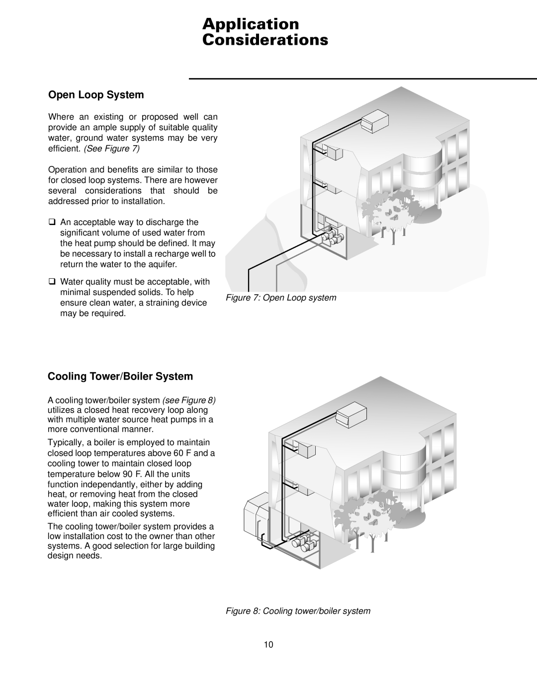 Trane WSHP-DS-6 manual Open Loop System, Cooling Tower/Boiler System 