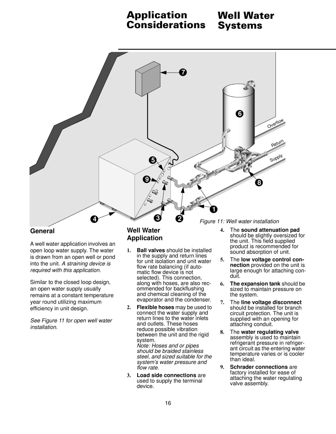 Trane WSHP-DS-6 manual Application Well Water Considerations Systems, Well Water Application 