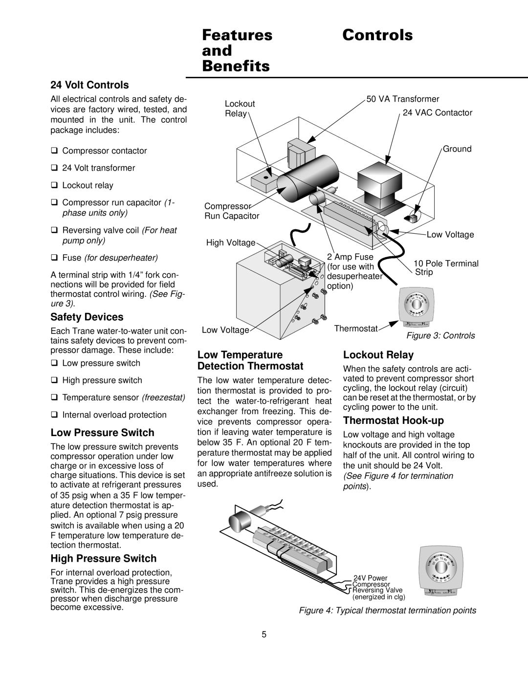 Trane WSHP-DS-6 manual Features Controls Benefits 