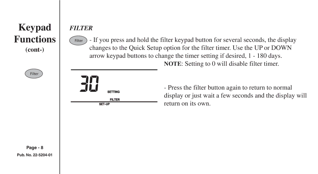 Trane XB200 manual Keypad Functions 