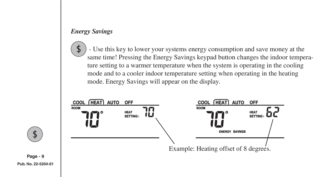 Trane XB200 manual Energy Savings 