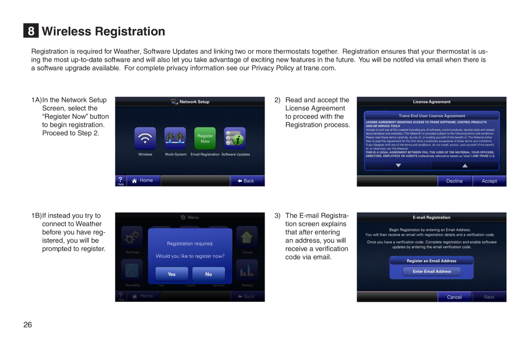 Trane XL950 manual Wireless Registration 