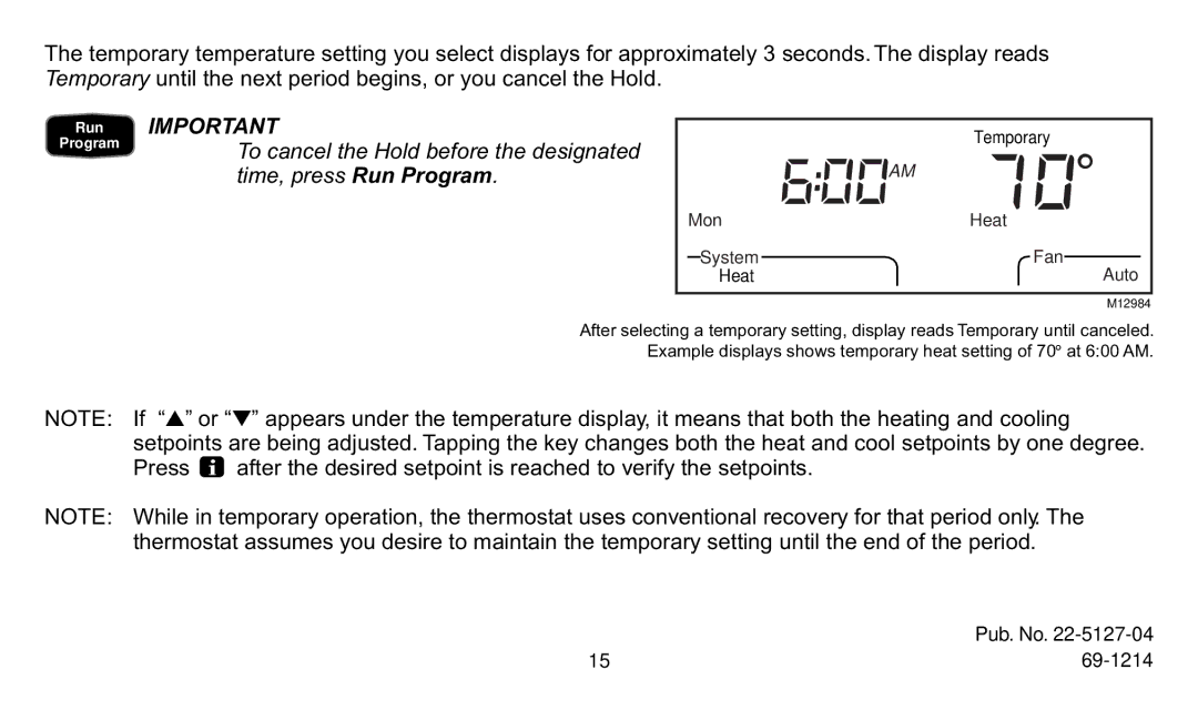 Trane XT300C, XT302C manual Temporary 