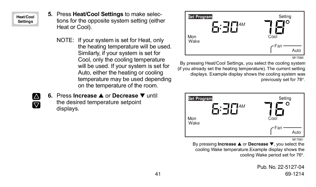 Trane XT300C, XT302C manual Set Program 