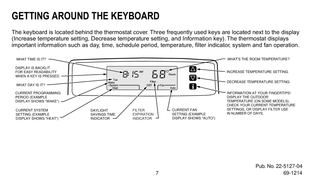 Trane XT300C, XT302C manual Getting around the Keyboard 