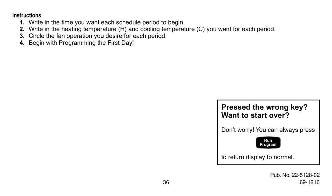 Trane XT500C manual Instructions 