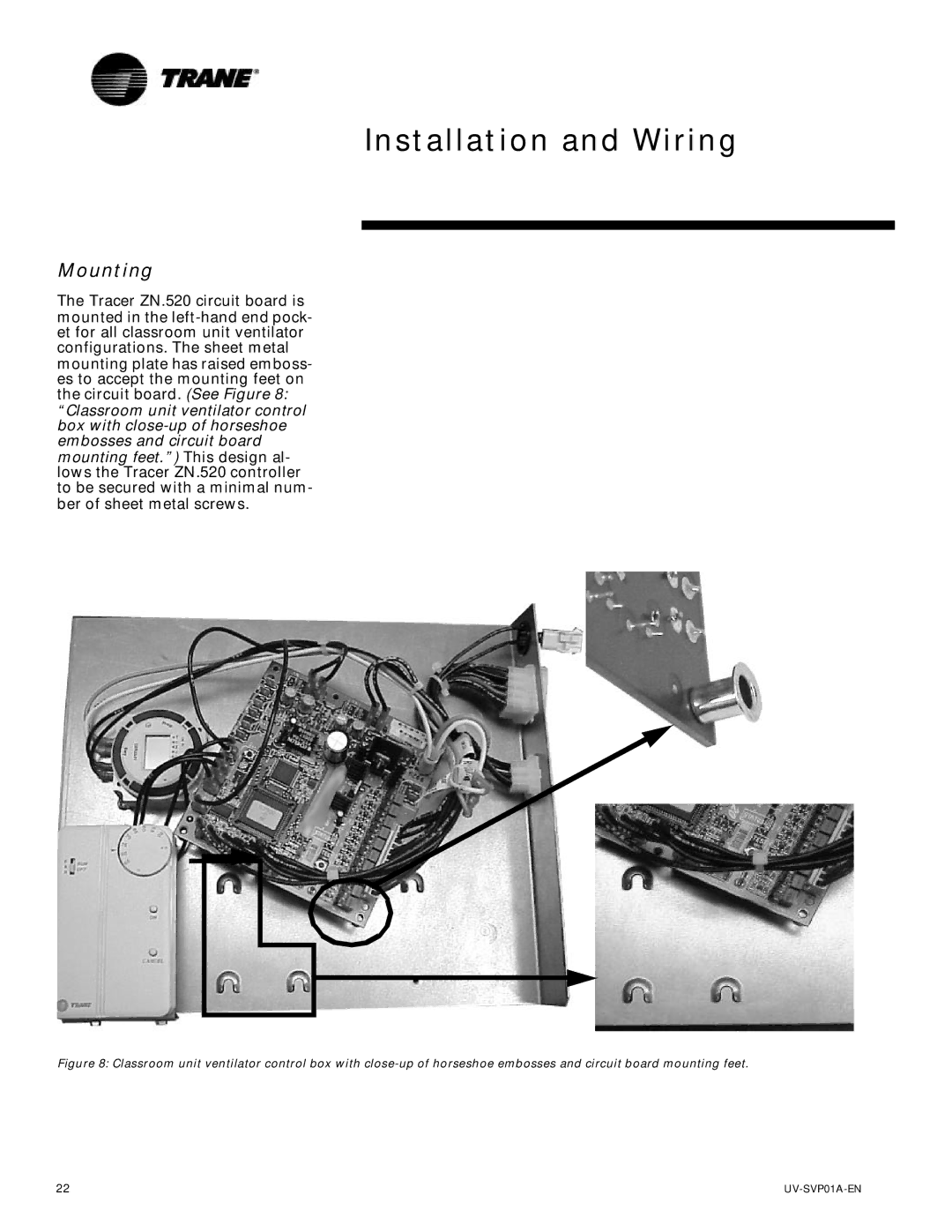 Trane Tracer Unit Ventilator, ZN.520 manual Mounting 