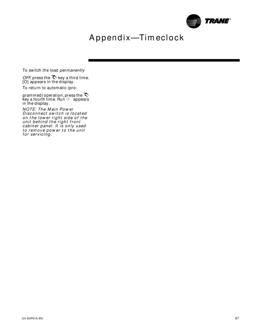 Trane Tracer Unit Ventilator, ZN.520 manual Appendix-Timeclock 