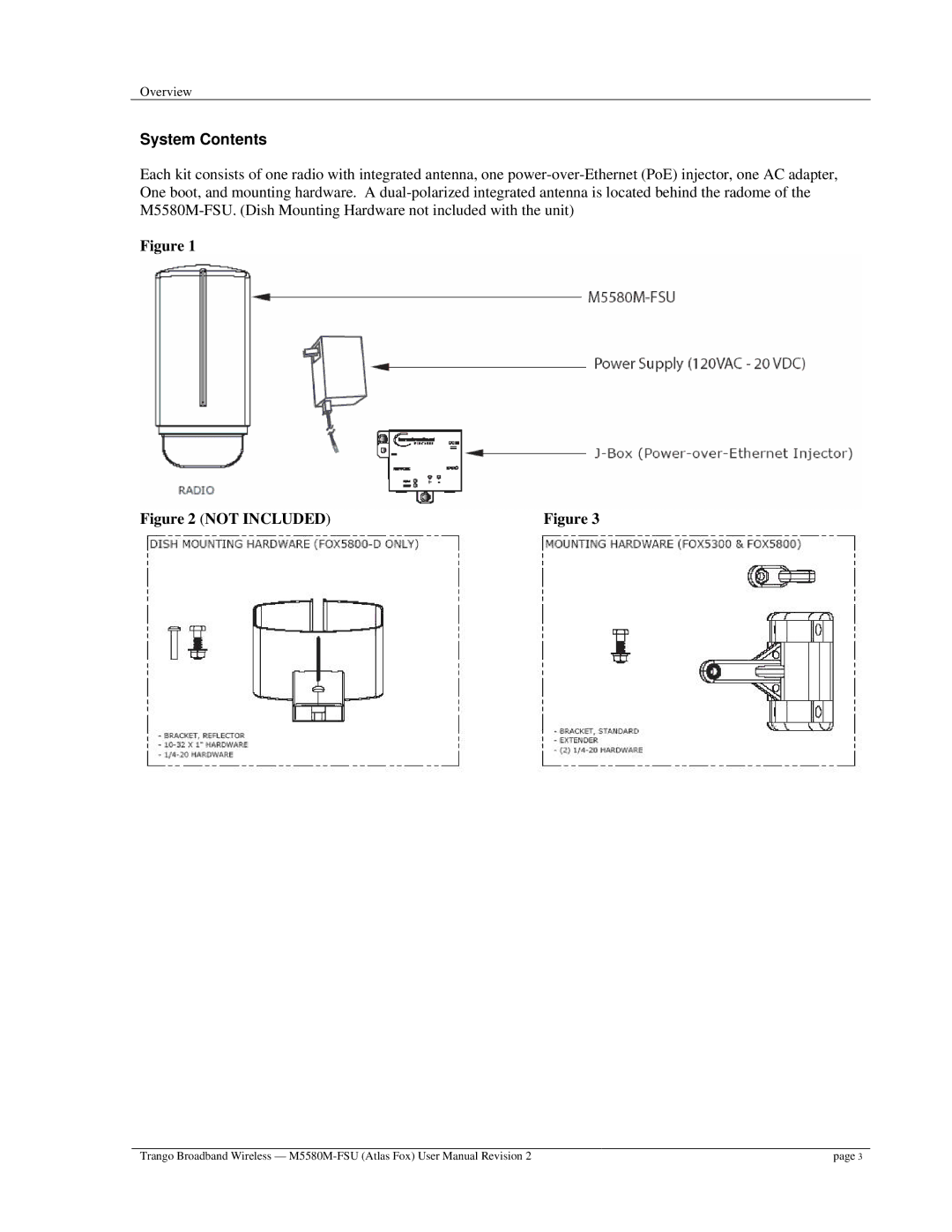 Trango Broadband M5580M-FSU user manual System Contents 