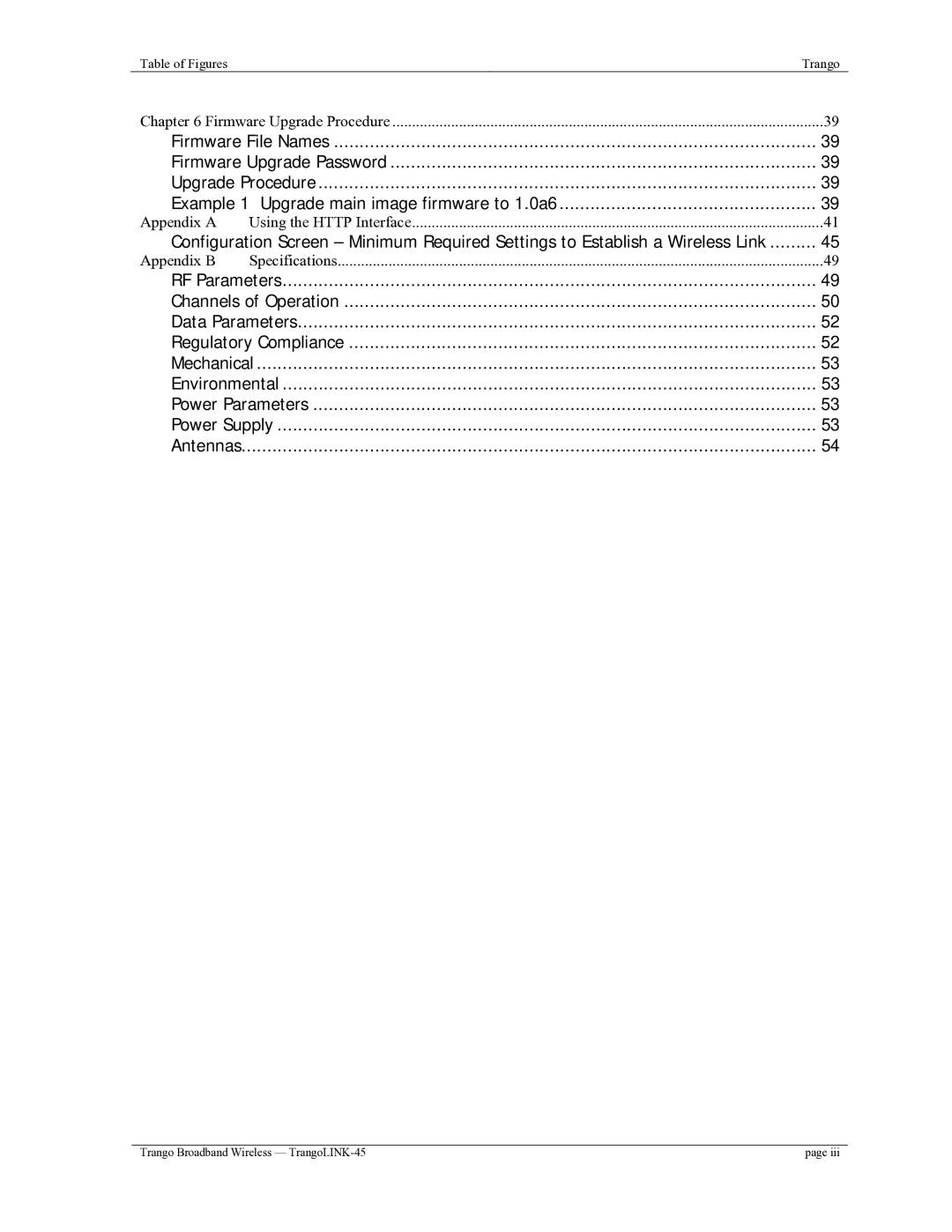 Trango Broadband TrangoLINK-45TM user manual Firmware Upgrade Procedure 