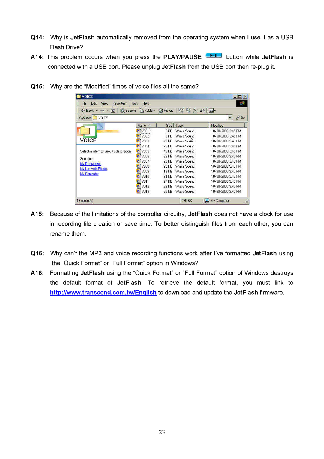 Transcend Information 128 user manual 