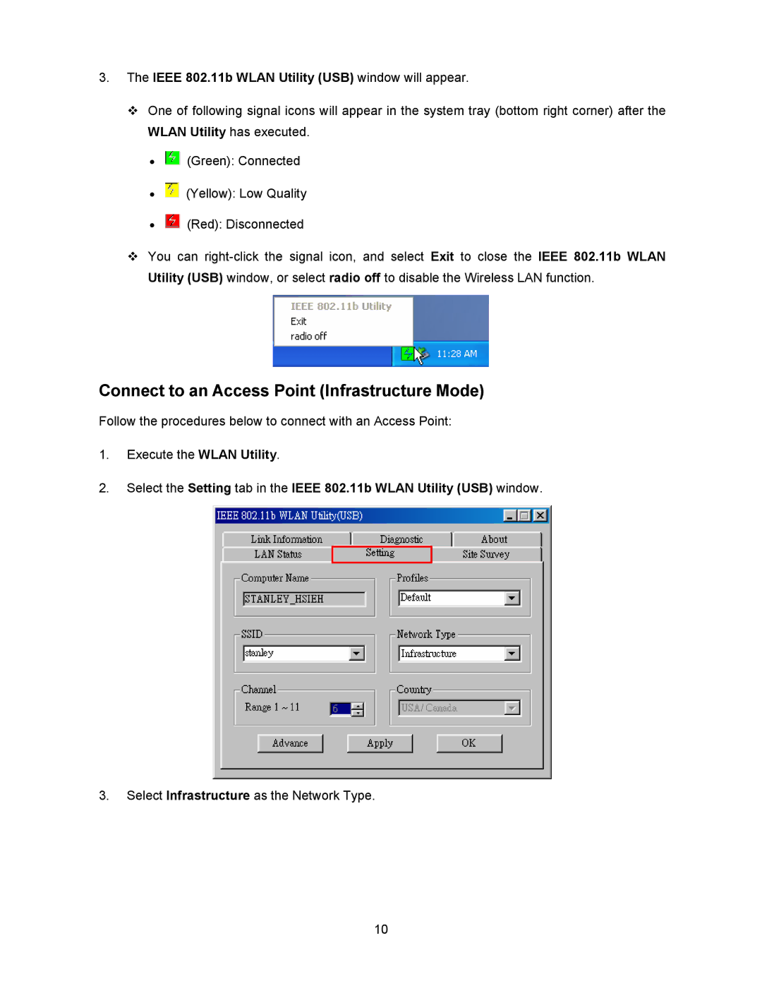 Transcend Information 128MB-256MB JetFlash user manual Connect to an Access Point Infrastructure Mode 