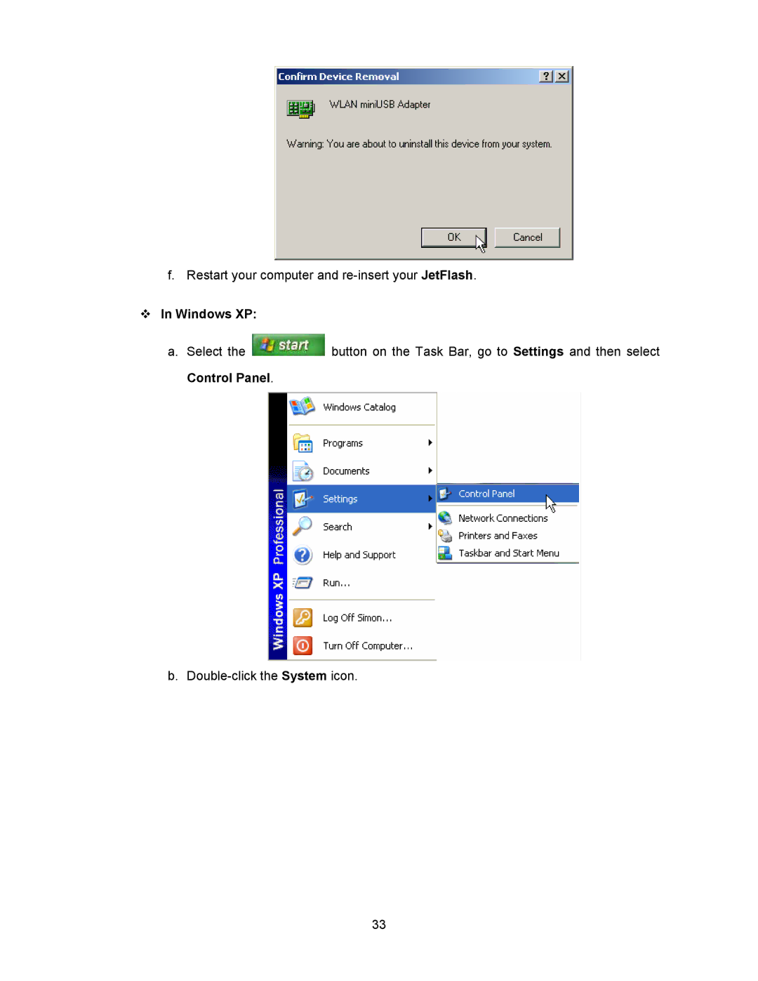 Transcend Information 128MB-256MB JetFlash user manual ™ In Windows XP 