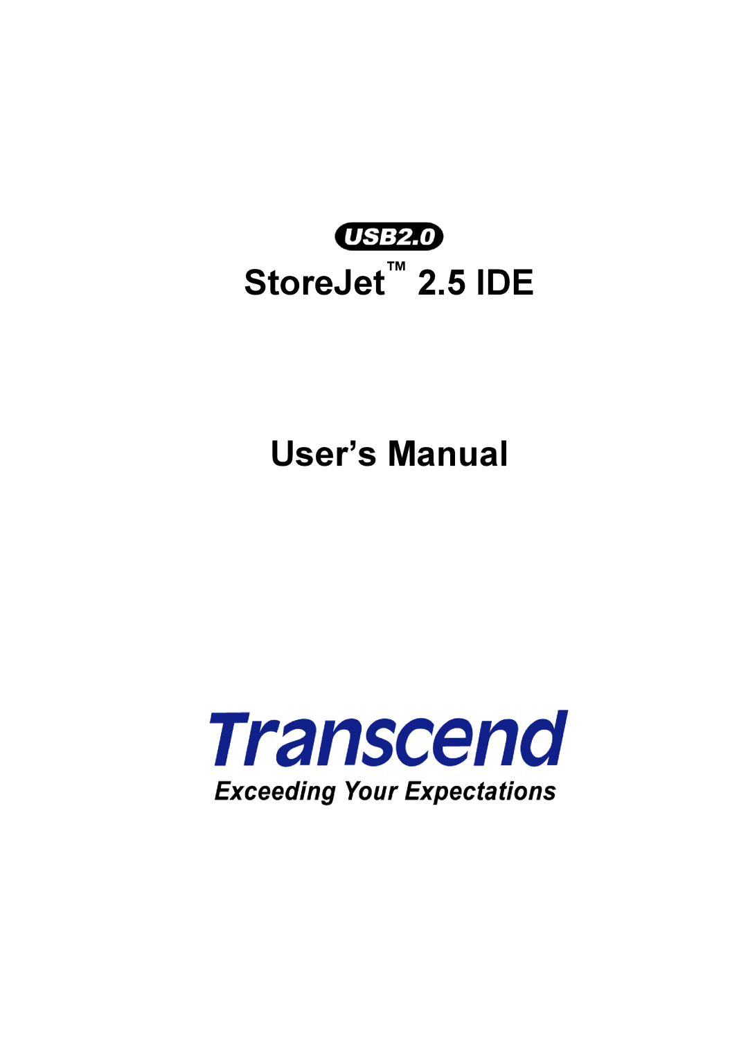 Transcend Information user manual StoreJet 2.5 IDE User’s Manual 