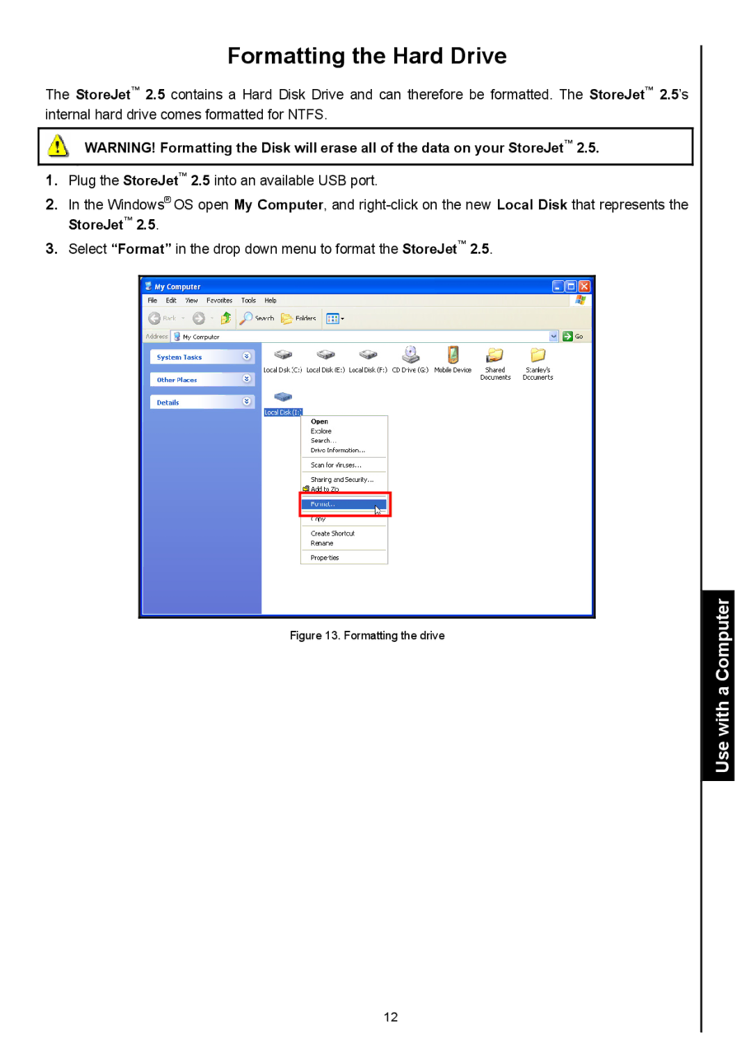 Transcend Information 2.5 IDE user manual Formatting the Hard Drive, Formatting the drive 