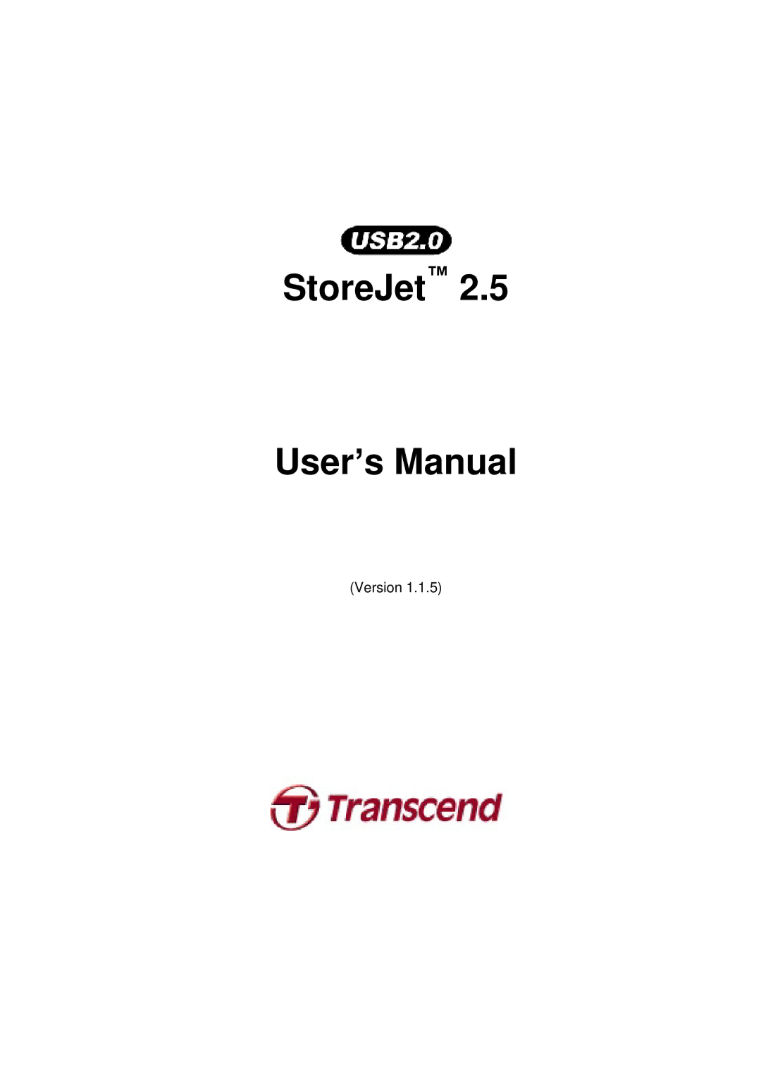 Transcend Information 25 user manual StoreJet User’s Manual 