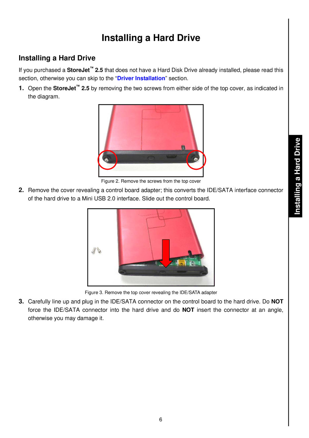 Transcend Information 2.5 user manual Installing a Hard Drive 