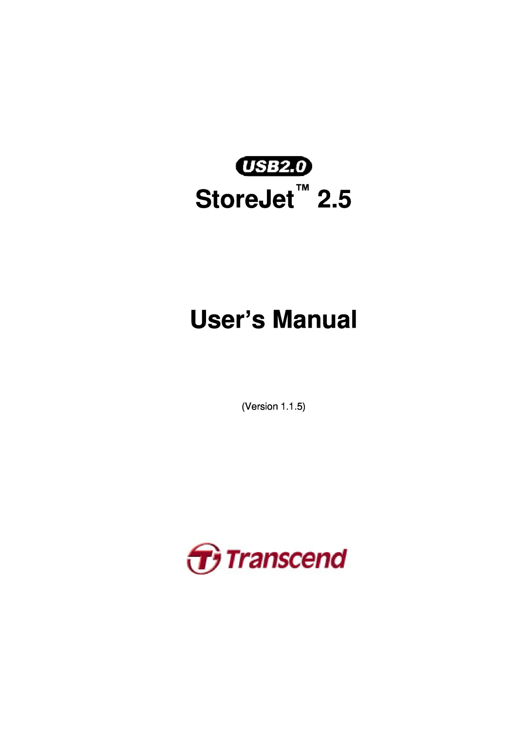 Transcend Information 25 user manual StoreJet User’s Manual, Version 