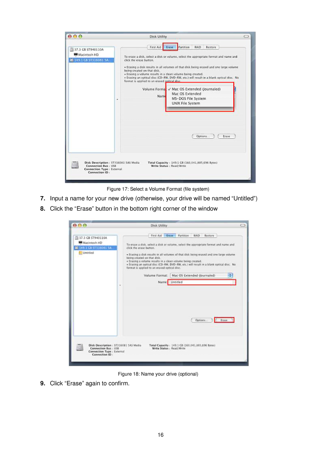 Transcend Information 25F user manual Click Erase again to confirm 