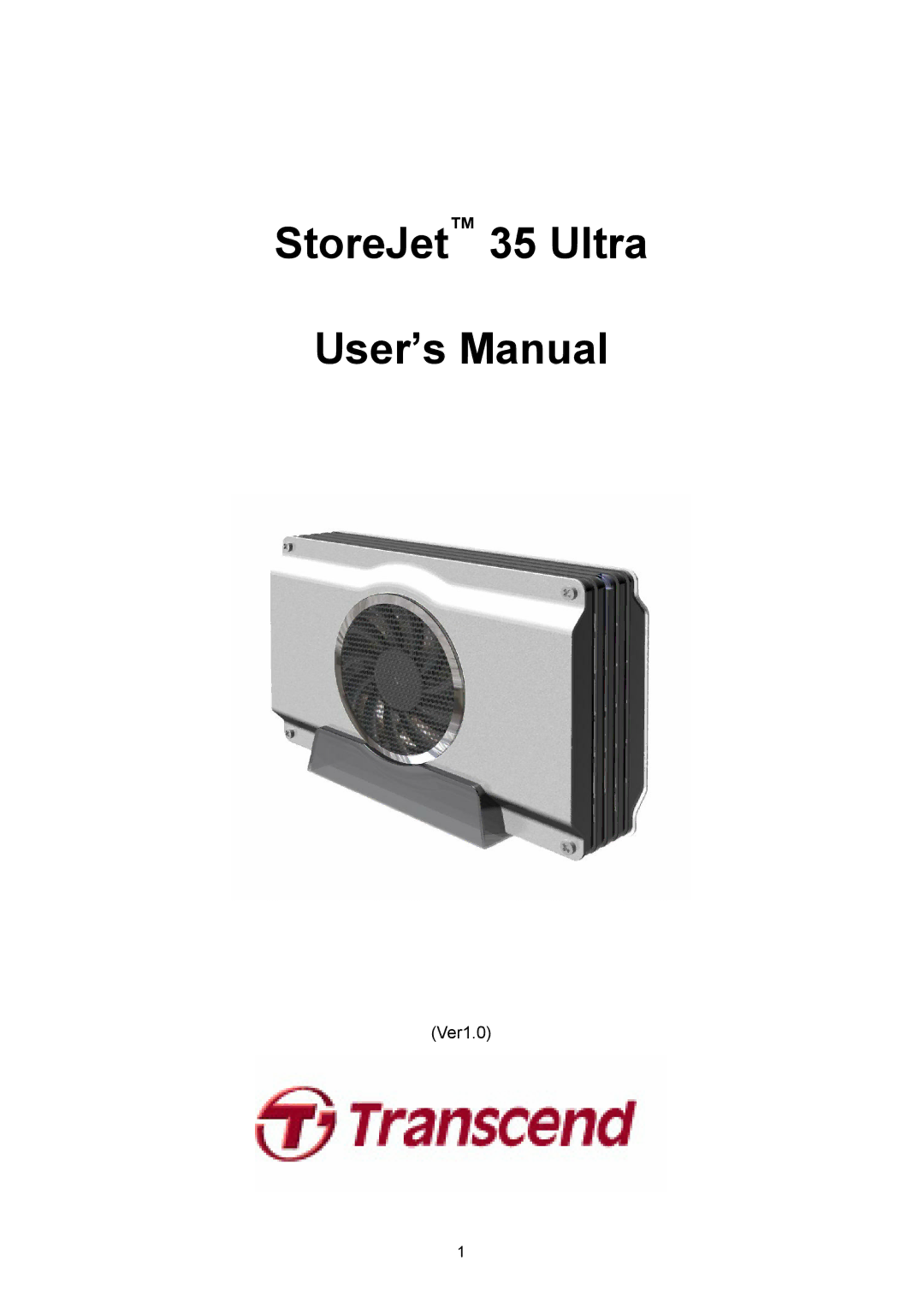 Transcend Information user manual StoreJet 35 Ultra User’s Manual 