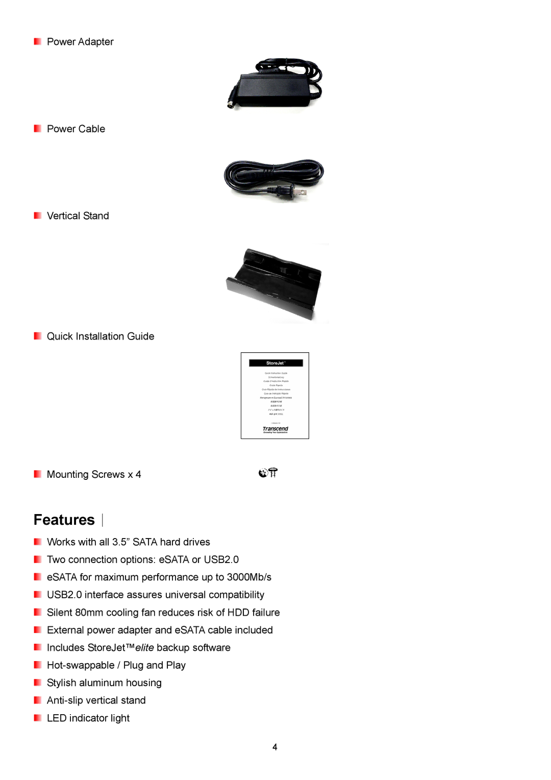 Transcend Information 35 Ultra user manual Features︱ 