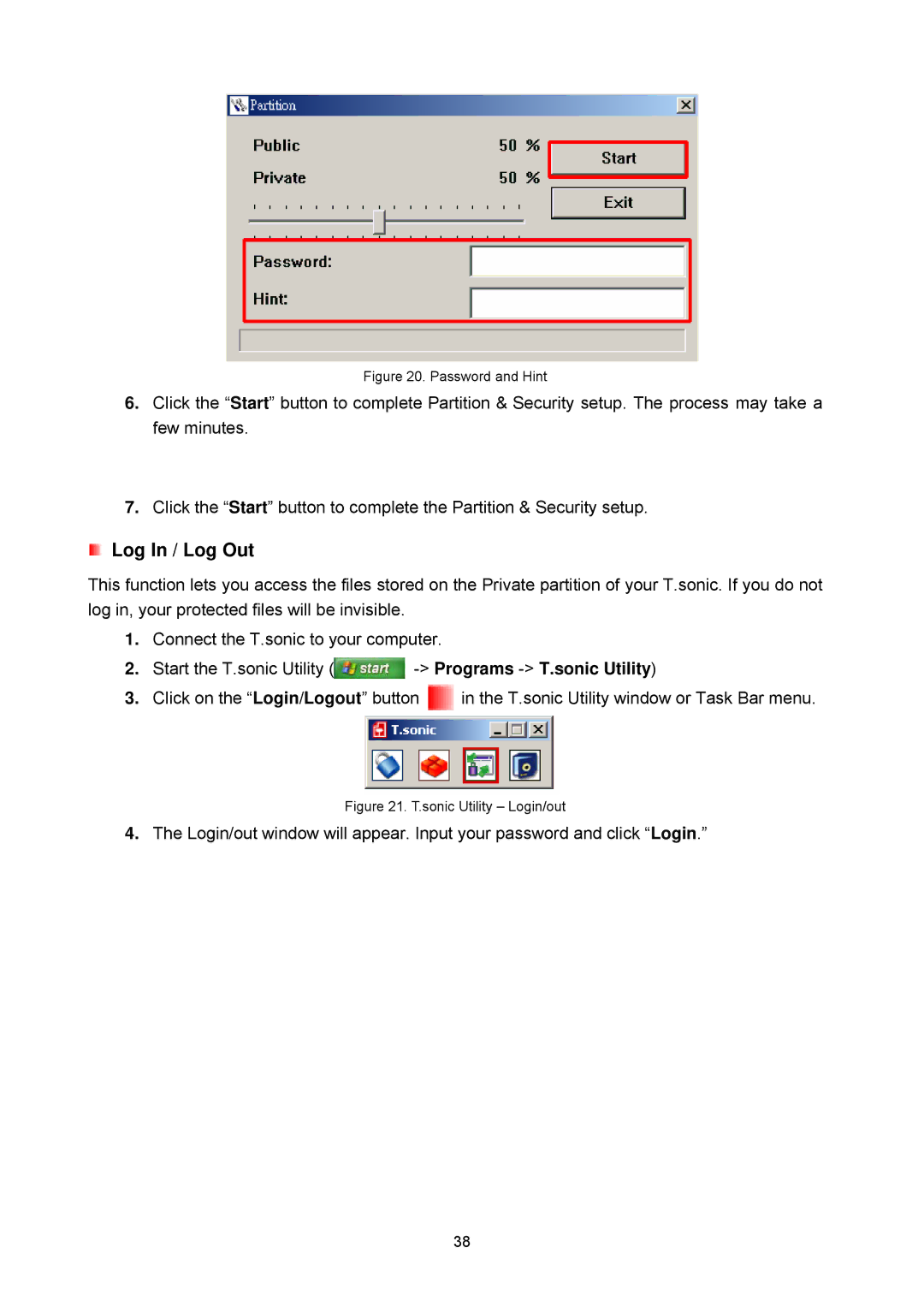 Transcend Information 615 user manual Password and Hint 