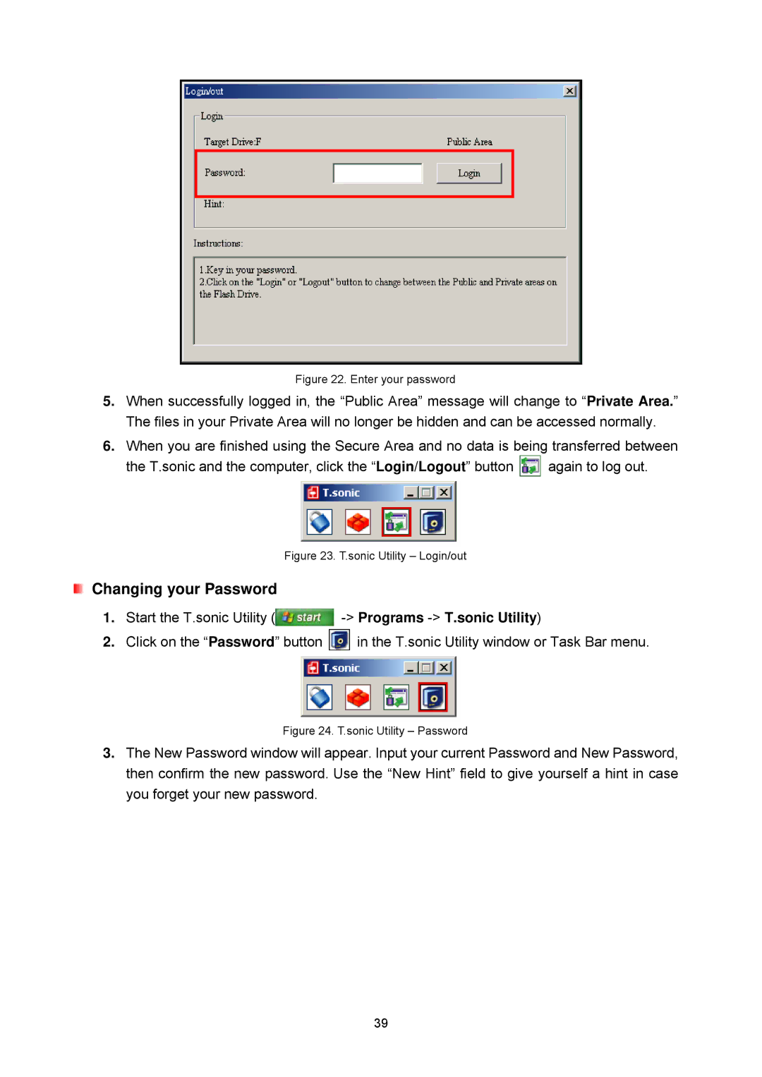 Transcend Information 615 user manual Enter your password 