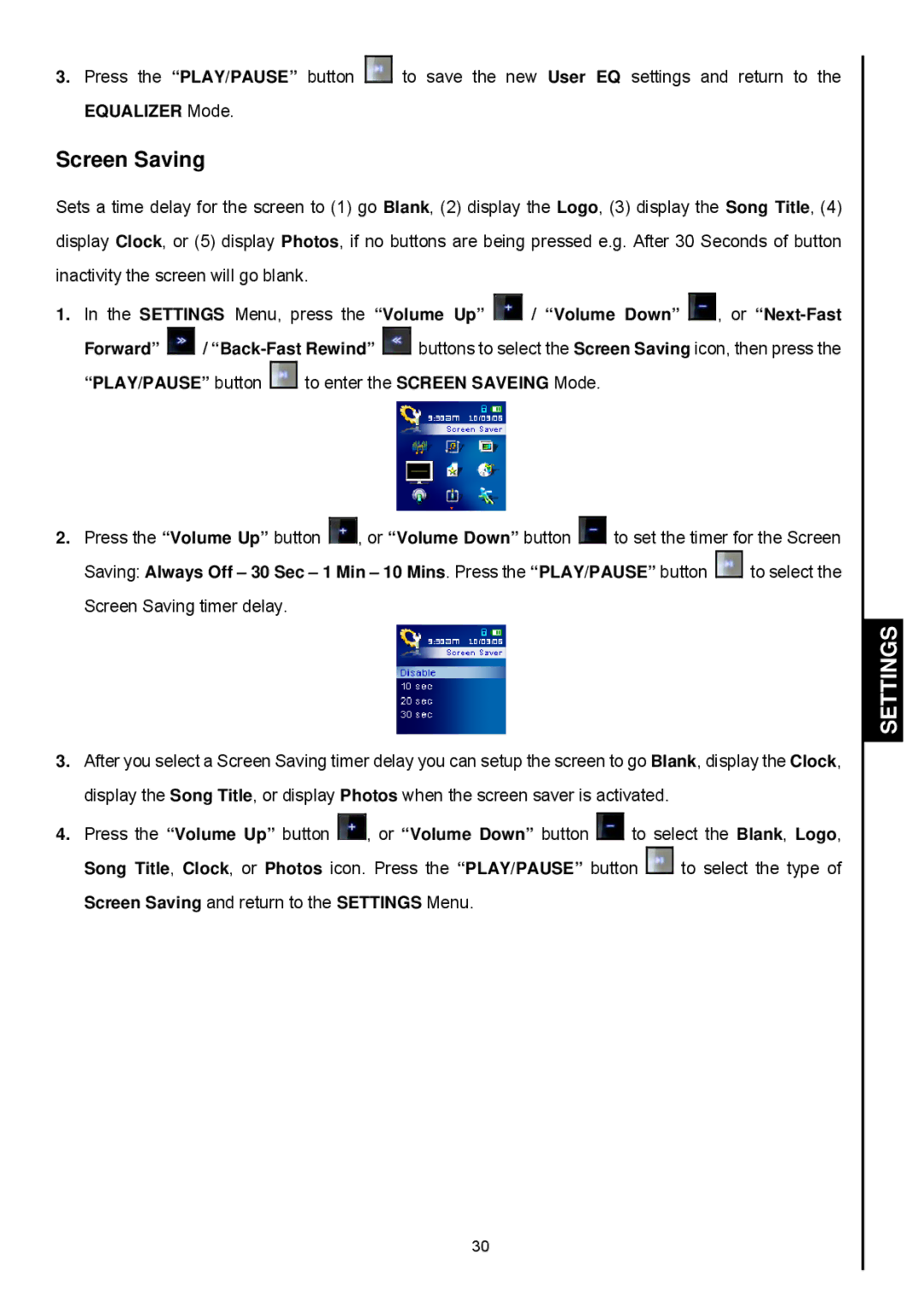 Transcend Information 820 user manual Screen Saving 