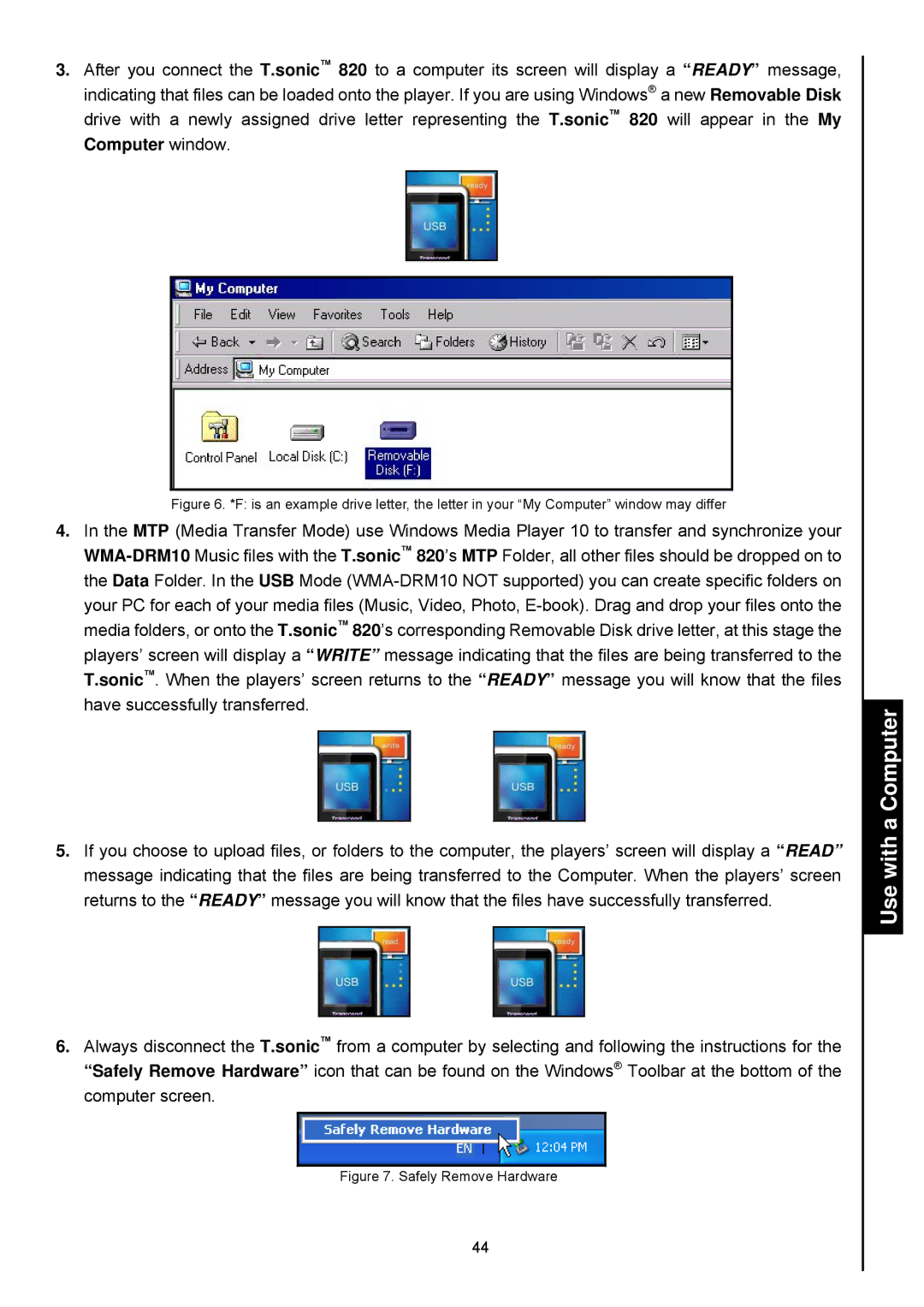 Transcend Information 820 user manual Safely Remove Hardware 