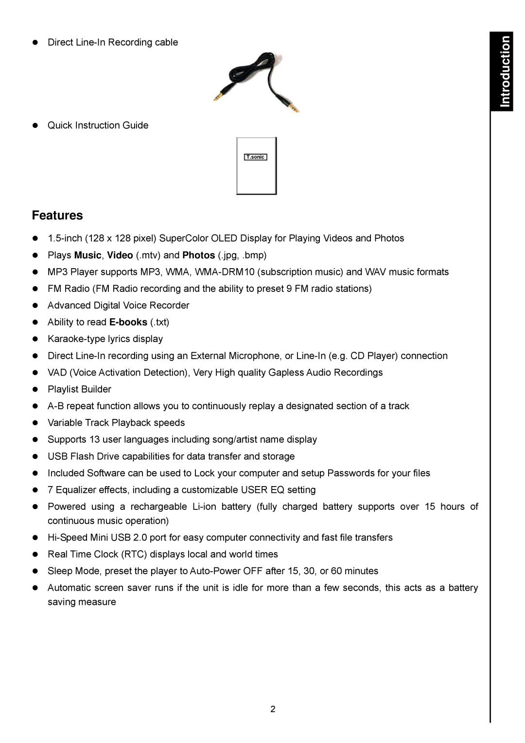 Transcend Information 820 user manual Features 