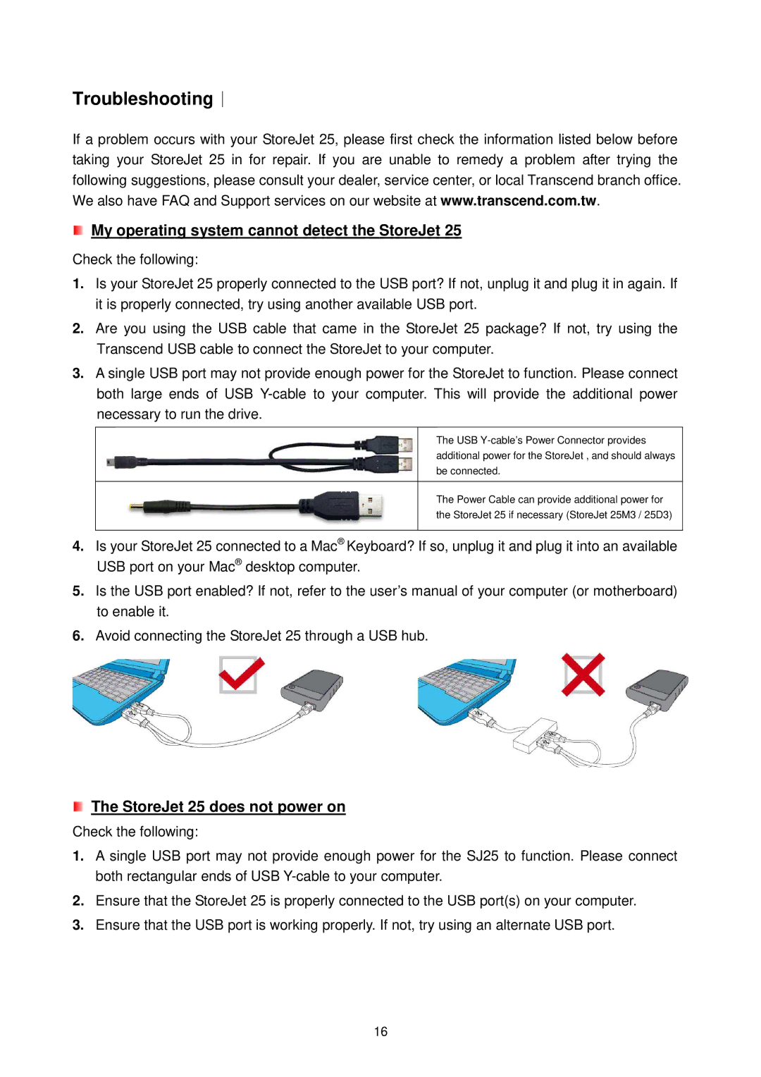 Transcend Information Computer Drive user manual Troubleshooting︱, My operating system cannot detect the StoreJet 